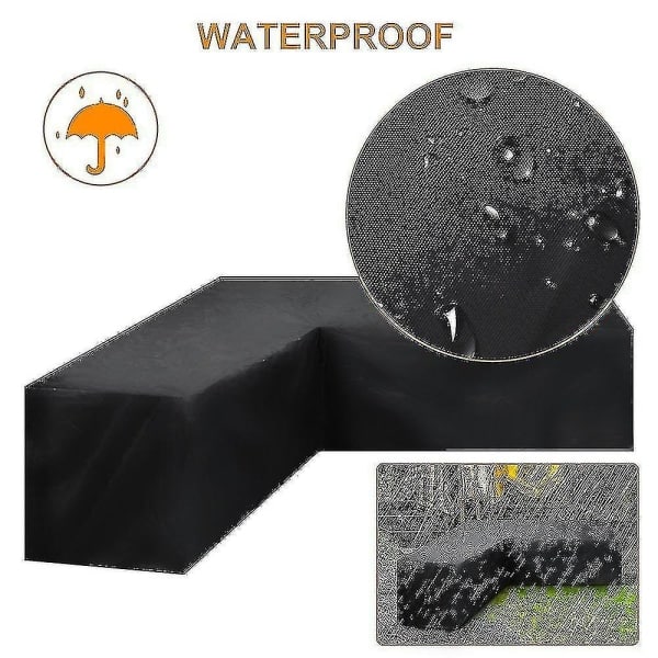12 storlekar L-formade allroundskydd vattentäta rottinghörnsmöbler överdrag trädgård uteplats utomhus soffa skydd anti-damm 286*286*82cm 286*286*82cm