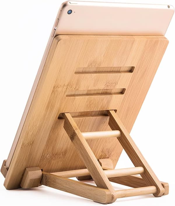 Foldbart tabletstativ i bambustræ, kompatibelt med iPad Classic Style