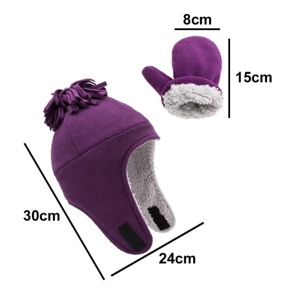 CDQ Vinterbarns polar fleece mössa hand kostym vante