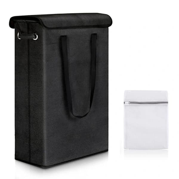 Foldable Laundry Basket Collapsible Hamper Bin with Lid Laundry Storage Baskets Laundry Hamper Black