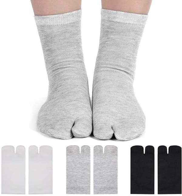 Varvassukat sandaaleille, 3 paria, unisex, yksi koko, musta, valkoinen ja harmaa