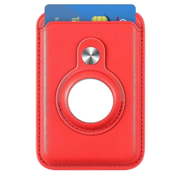 Magsafe Card Plånbok Compatibel Iphone 12/13-serien med AirTag ficka Magnetisk läderplånbok Korthållare Fz51-3 Red