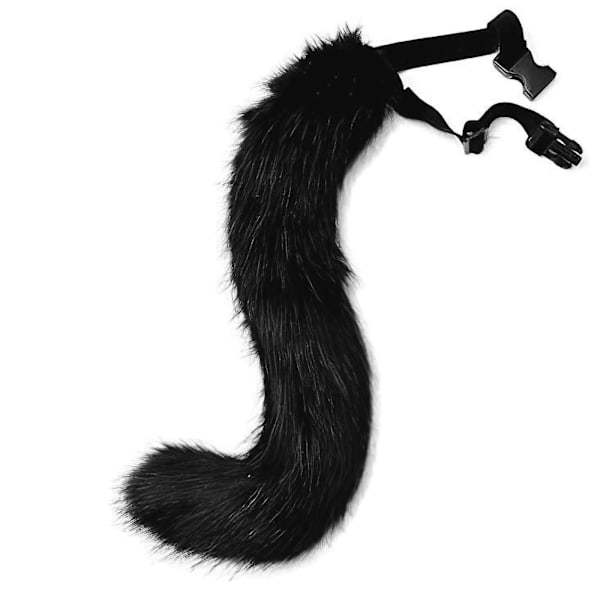 3 stk. Cosplay Kat Sød Ører Hårbøjle Pelsagtig Rævehale Klokke Hals Choker Sæt Legetøj -a Black