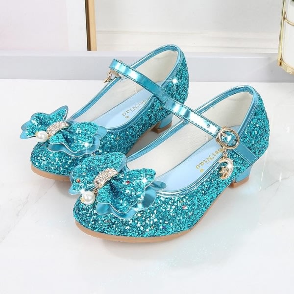 Prinsesse Elsa sko til børn, festsko til piger, blå, 20,5 cm / størrelse 33 20.5cm / size33