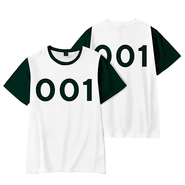 Squid Game Cosplay-set för kvinnor - kortärmad T-shirt och tröjamask, Maskerad 067 L