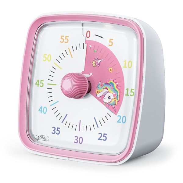 Visuell timer barn 60min klasserom skole rosa rosa