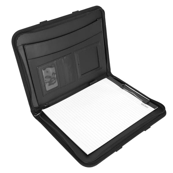 A4 PU Lynlås Business Portfolio Multifunktionel Konference Dokumentmappe Organizer til Kort Tablet Filer