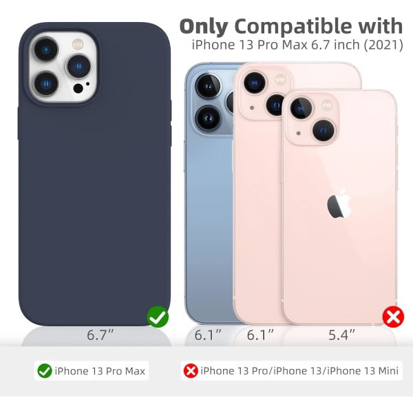 för iPhone 13 Pro Max phone case 6,7 tum, [Stötsäker][anti-scratch] Slim Flytande case Protective Bumper 2021 (midnattsblå)