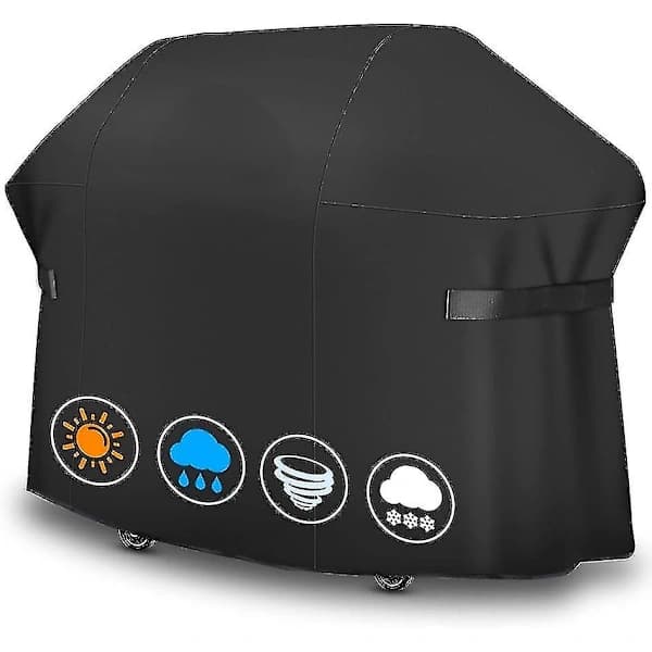Grillovertræk til Weber Summit 670 650 620 Gasgrill, 600D PVC Polyester, Vandtæt UV-resistent, Sort