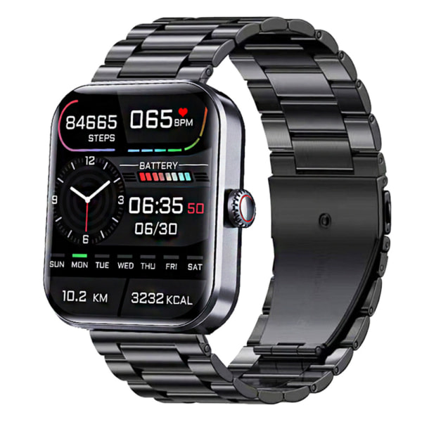 CDQ Smart klocka med puls, sömnmonitor, temperatur, 50 sportlägen Sv SvartCDQ