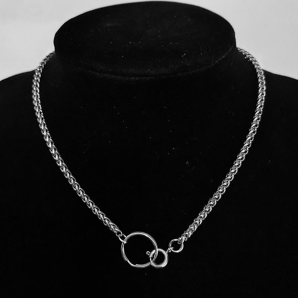Punk Miami Kubansk Choker Halsband Hip Hop Stora Chunky Silver Färg Rostfritt Stål Tjock Kedja Cirkel Halsband Dam Hals Smycken XL287O4S40