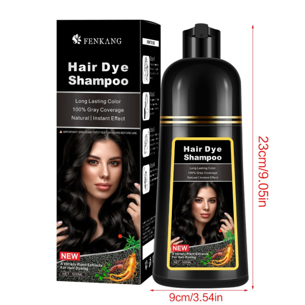 500 g tvätt vit till svart hårfärgning schampo färgkräm Ekologisk naturlig svart botanisk-hårfärgskräm för cover grått hår Black