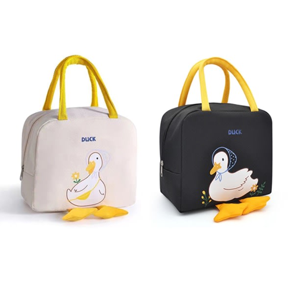 CDQ Cartoon Bento Bag Little Yellow Duck Förvaringsisoleringsväska Blue