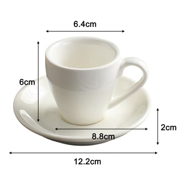 Porcelæn Espresso-kop med underkop, Espresso-kop, 80 ml/2,7 oz-tfrf White