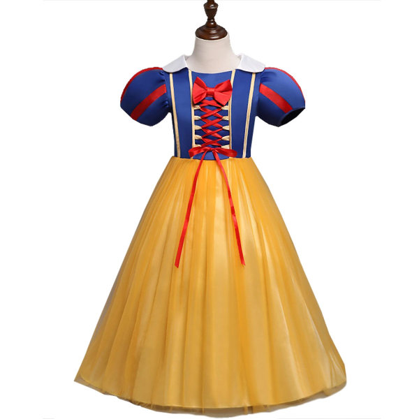 Snövit Cosplay Barn Tjej Prinsess Klänning Carnival Fancy Dress Up Party Kostym 7-8 år