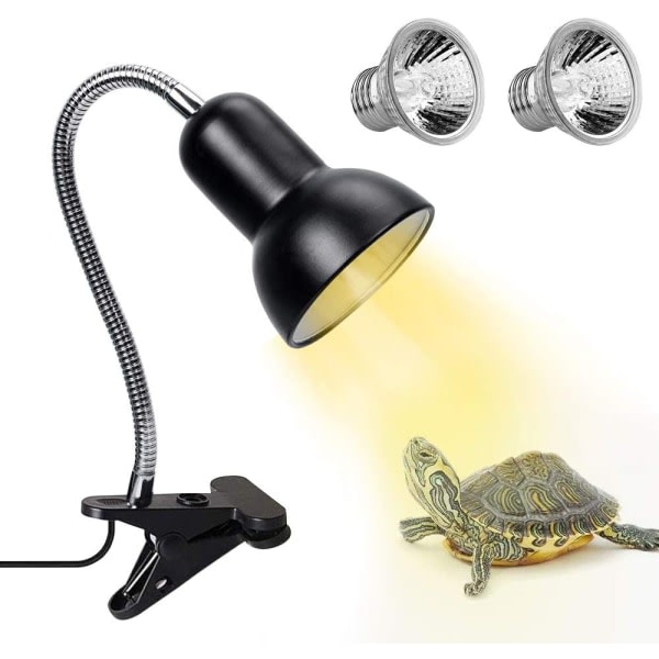 CDQ Turtle Heat Lamp, 2 Lampor UVA UVB 25W Reptil Heat Lamp