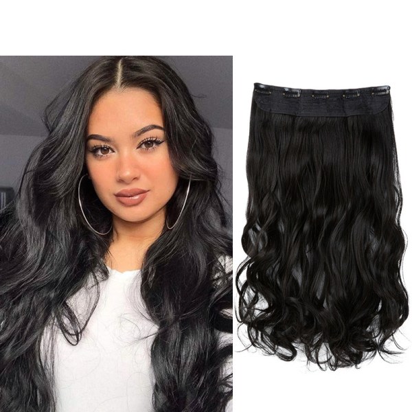 Clip-in extensions 22 tum set med 4 lockiga vågor för kvinnor
