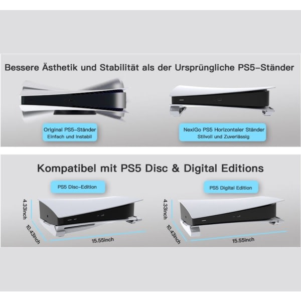 PS5 Horisontellt Stav, Basställ, Compatibelt ja Digital Redigering