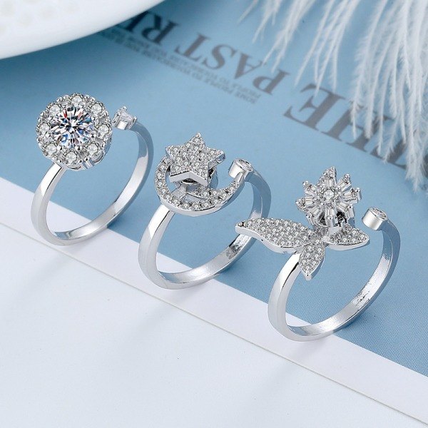 CDQ Anti-stress ringar Justerbar 3-pack Silver SilverCDQ