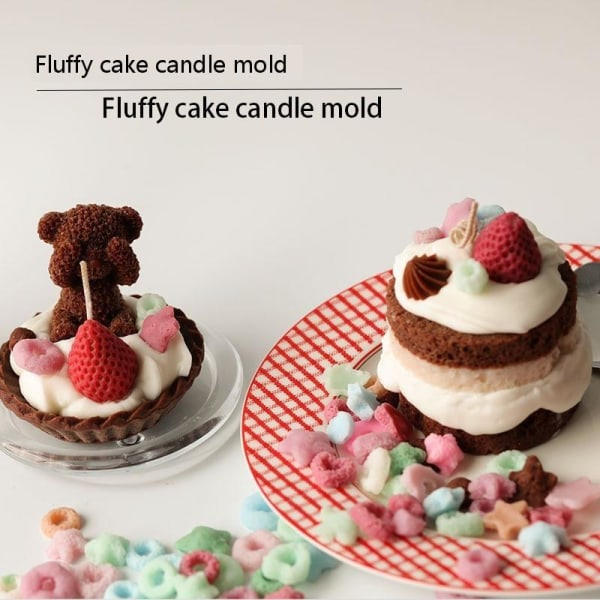Ljusformar Ljus Stearinljus DIY Gjutformar i Silikonform LZ22043 Fluffy Cake