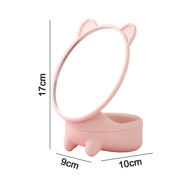 Sminkbordsspegel med ledlampor Sidobordsspegel med håndtag Pink cat ear storage