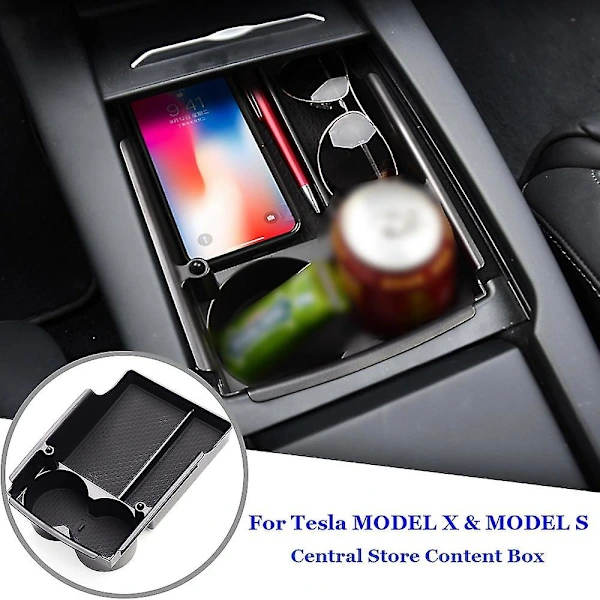 Storage Box Center Console Armrest Car Organizer Non-slip Tesla Model X Model S