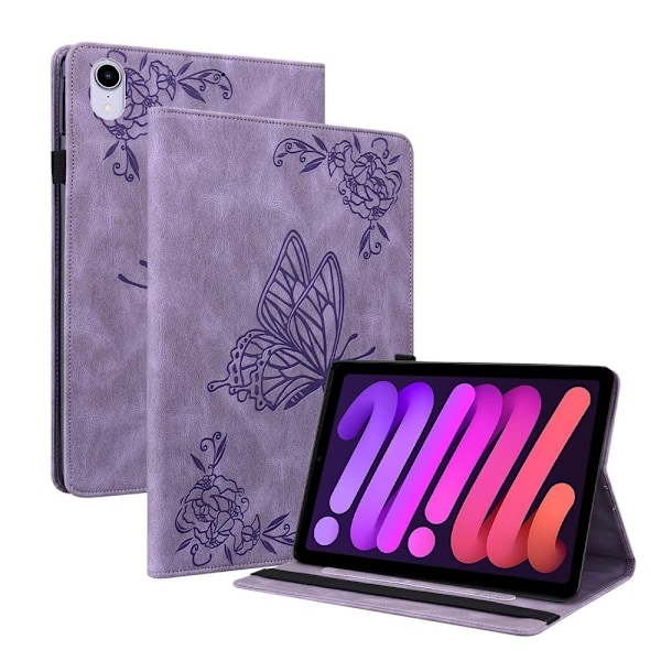 iPad Mini 2024/2021 Kotelo Perhonen Kukka Lila 120
