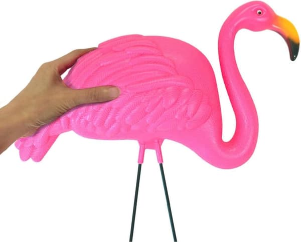 2-pack rosa flamingo trädgårdsdekorationer – 60 cm plaststatyer för utomhusdekoration
