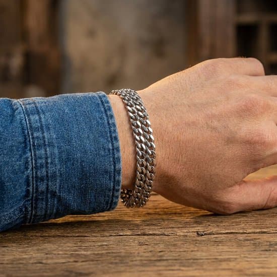 Sort armbånd i rustfrit stål til mænd med magnetlås, håndvævet tynd kæde, stilfuld gave, 19,5 cm