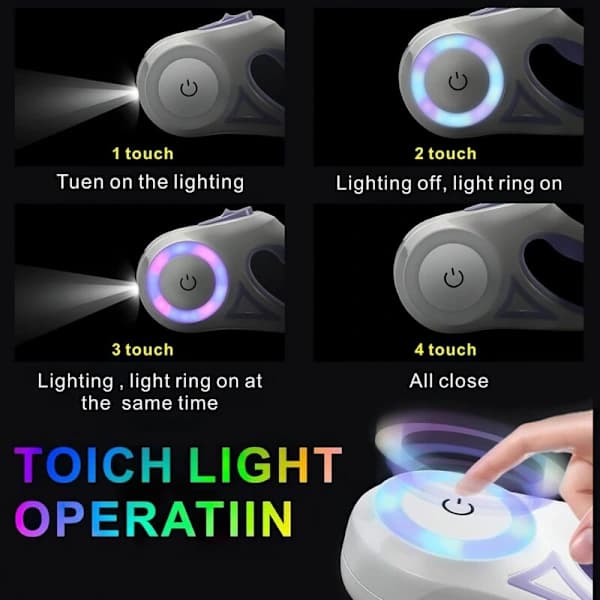 Retractable Dog Leash, One-Button Brake and Lock, Extendable Dog Leash with LED Flashlight (M, Rope Length 5m, Green)
