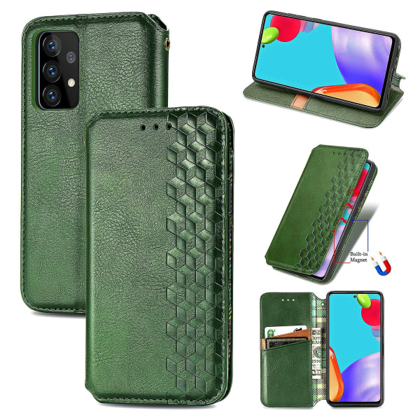 Case För Samsung Galaxy A52 5g/4g Flip Cover Plånbok Flip Cover Plånbok Magnetisk Skyddande Handytasche Case Etui - Grön null ingen
