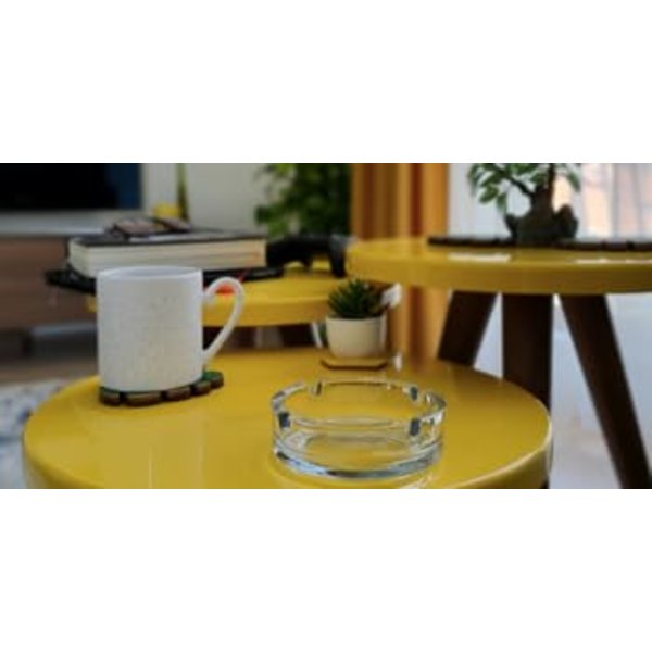 Decorative Clear Glass Ashtrays, Smooth Simple Solid Glossy Surface, Adorn Your Spaces With Timeless Elegance