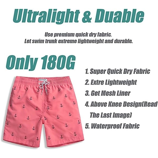Badbyxor för män M badshorts för strandsemester Snabbtorkande zdq