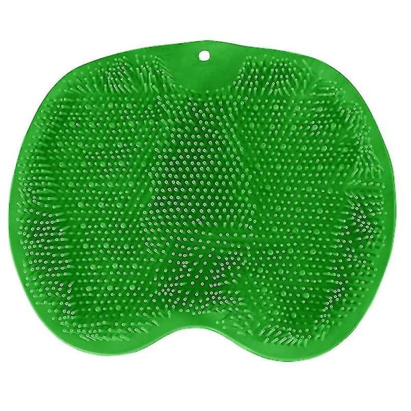 CDQ Duschfot- og ryggskrubber, massagekuddeborste för lat bad med sugkoppar (grønn)