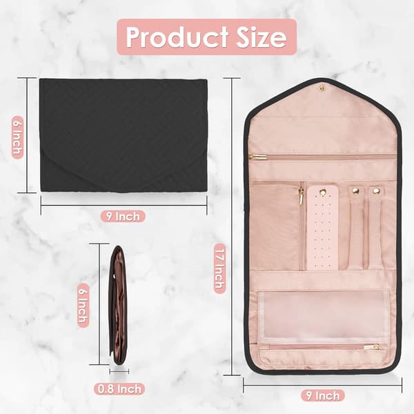 Rejsesmykkeorganizer - Sammenfoldelig - 43 x 23 cm - Sort