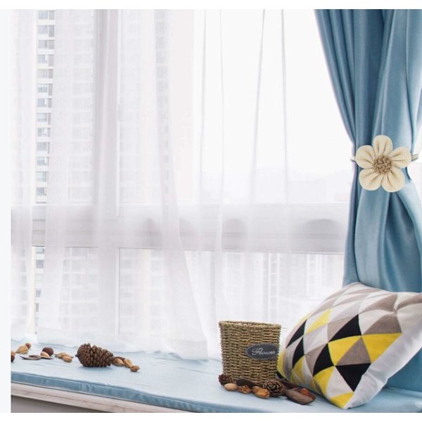 Magnetiske gardinfester sett med 2 - Beige - 40 cm