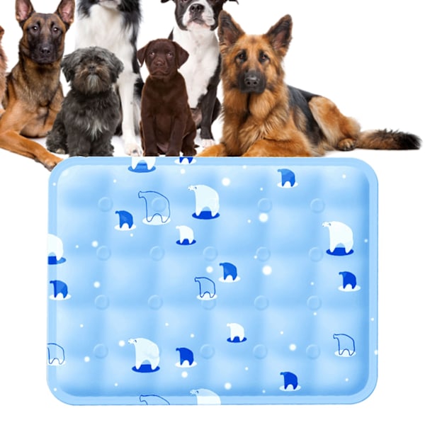 Kølemåtte til kæledyr Vandtæt Blød, Ridsesikker Sikker Fortykket Kat Hund Ismåtte Seng til sommer Sky Blue Ice Bear S 0.8