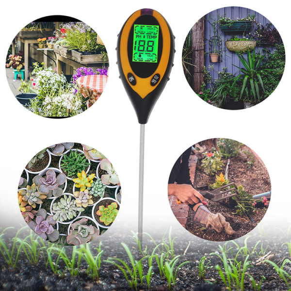 CDQ 4 in 1 Soil PH Tester Fuktmätare för trädgårdsgräsmattor