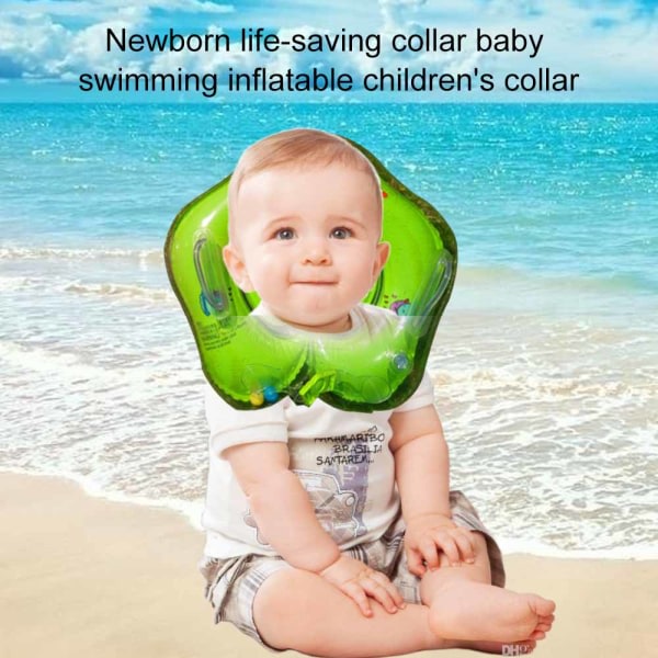 CDQ Baby Neck Float Ring for badkar simning, Sim Float for Green