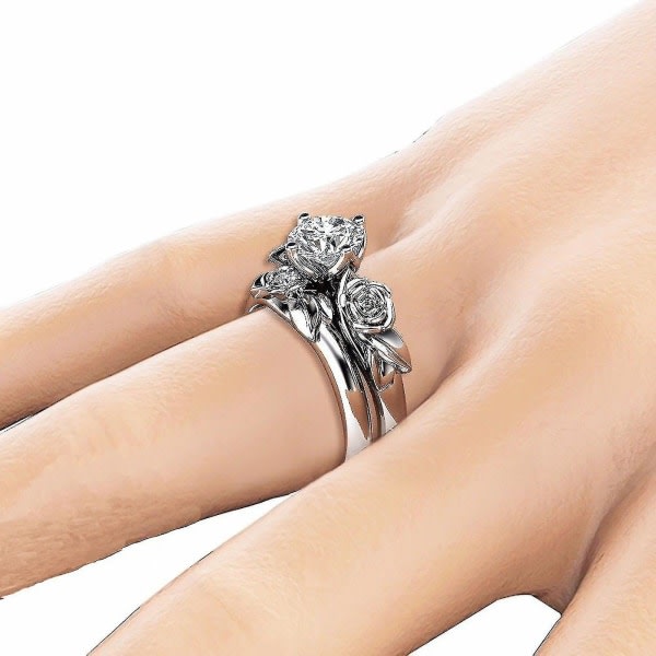 2 st Dammode Creative Rose Diamond Par Ring