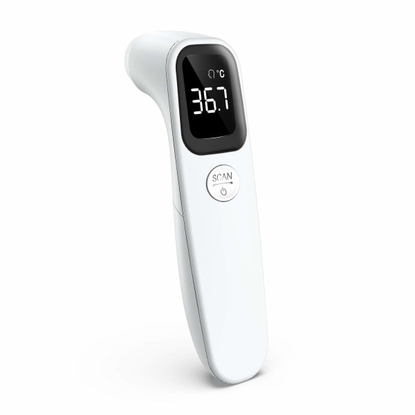 Infrarød pandetermometer, berøringsfri termometer, med øjeblikkelig nøjagtig aflæsning, feberalarm og hukommelse