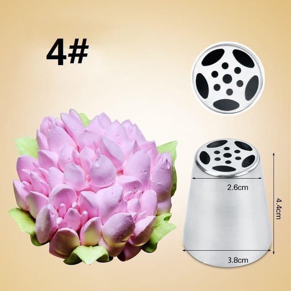Sprøyteposer - Rustfritt stål - Russisk - Blomster - Sett med 7 deler for engangs sprøytepose