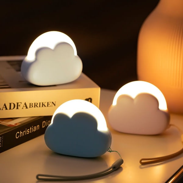 CDQ Kreativ laddning söt moln nattlampa, skrivbord mini i sovrummet blå