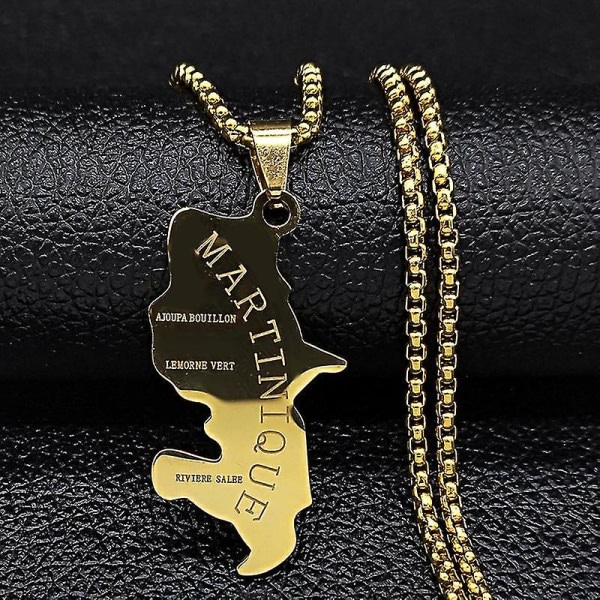 Martinique rustfritt stål Statement Halskjede for menn Smykker Gullfarget Langt halskjede Smykker Cadenas Para Hombr N1028s02 60cm BOX GD