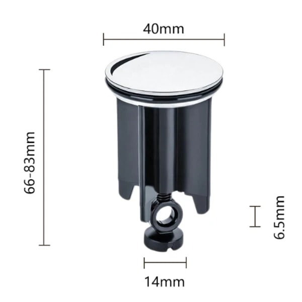 Vitt sæt med 2 universelle håndvaskpropper 40 mm - Forkromet messingvask