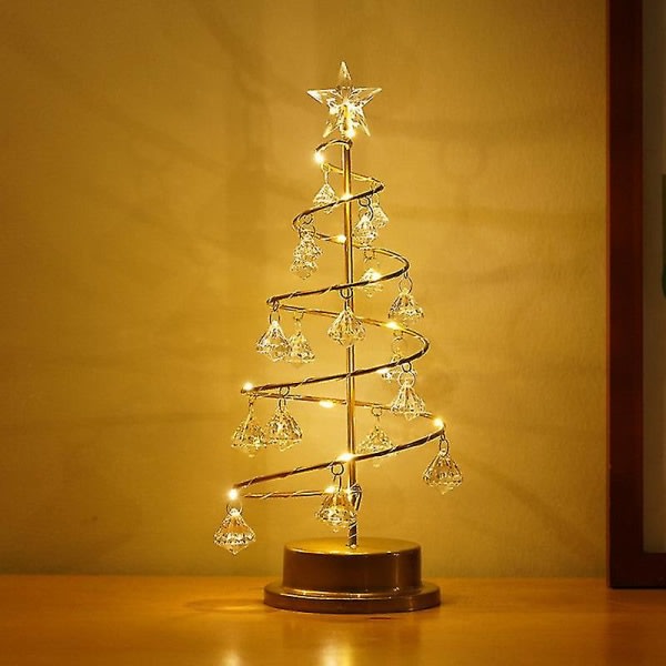 Crystal Diamond julgranslampa Julprodukt Dekorativ bordslampa Liten nattlampa（Crystal tree lamp）