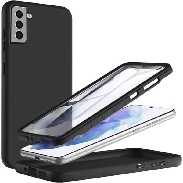 CQBB Helkroppsfodral för Samsung S21, Anti-Scratch Silikon Hybrid Protection Svart