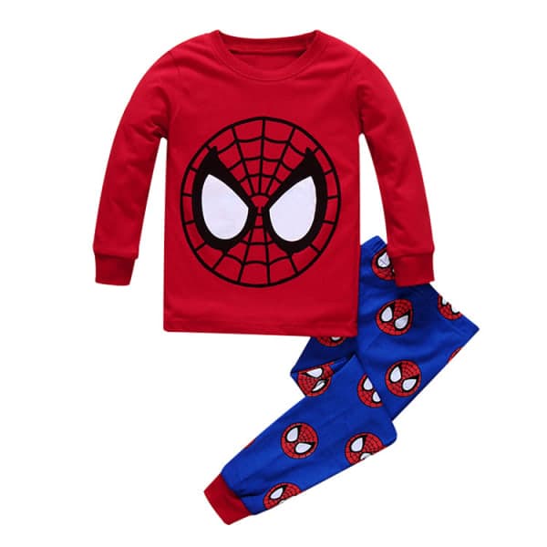 2 kpl setti Spider-Man Pyjama Barn Super Soft T-paita Housut C 120CM