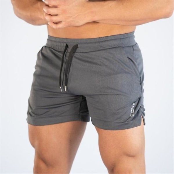 2022 M-3XL Løbe Fitness Shorts til mænd mellemgrå M zdq