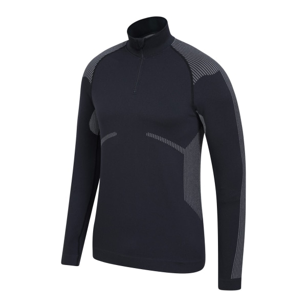 Mountain Warehouse Herr stil Sömlös Zip Neck Base Layer Svart XS-S zdq